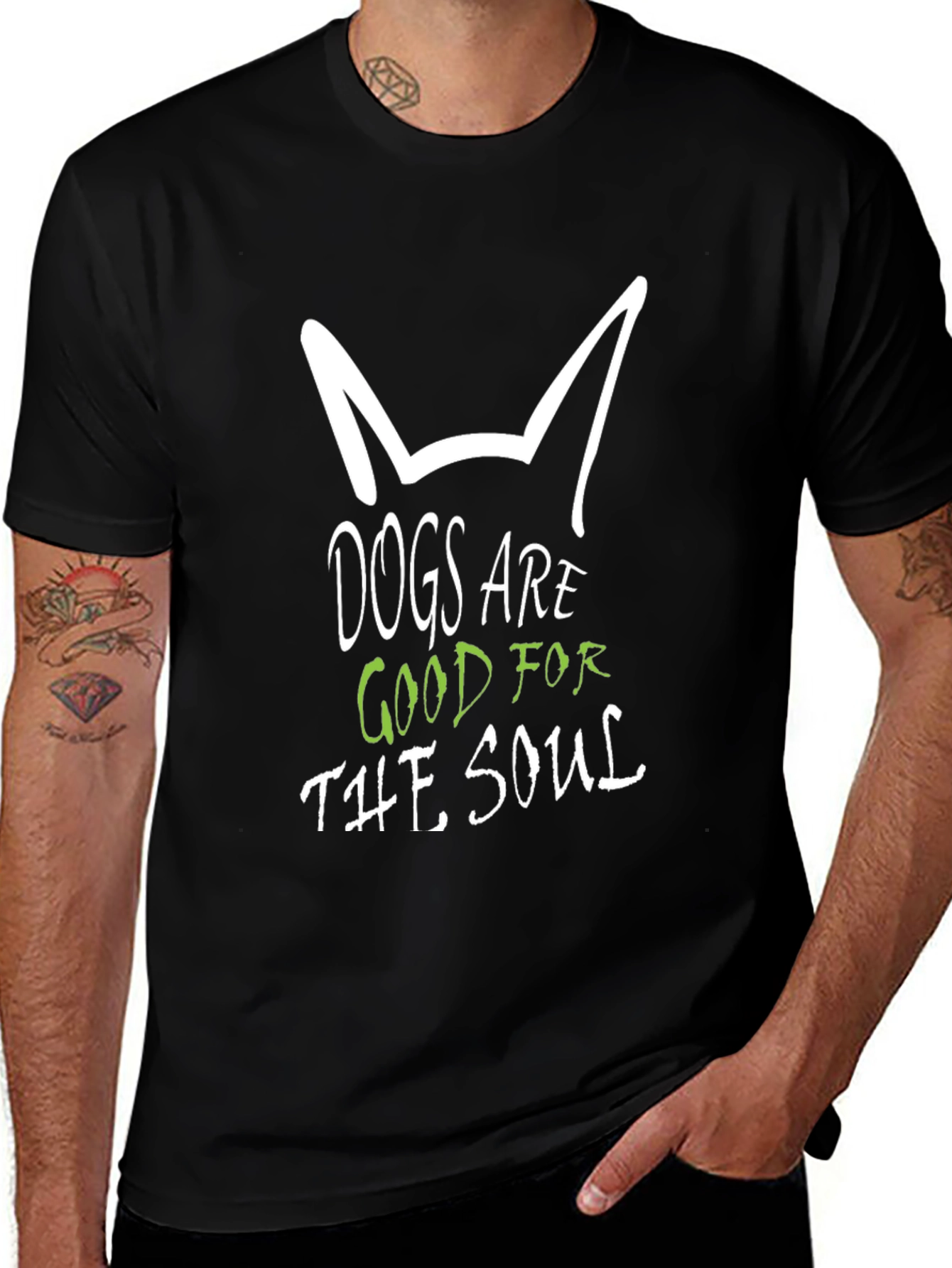 Dogs are Good for the Soul Black T-Shirt