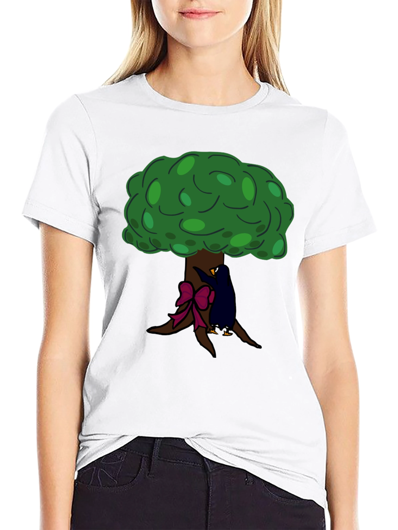 Tree Hugger Graphic Tee - Black Cotton T-Shirt