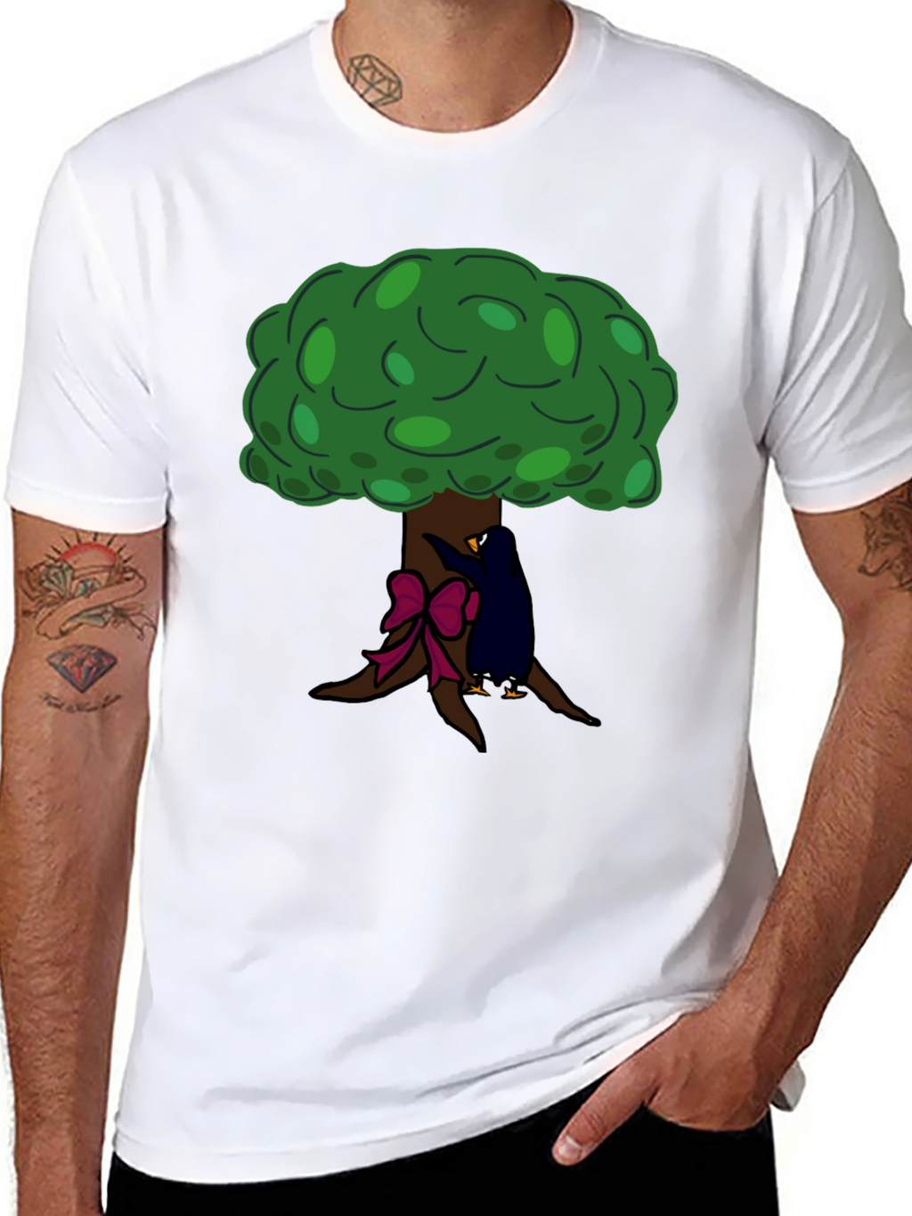 Tree Hugger Graphic Tee - Black Cotton T-Shirt