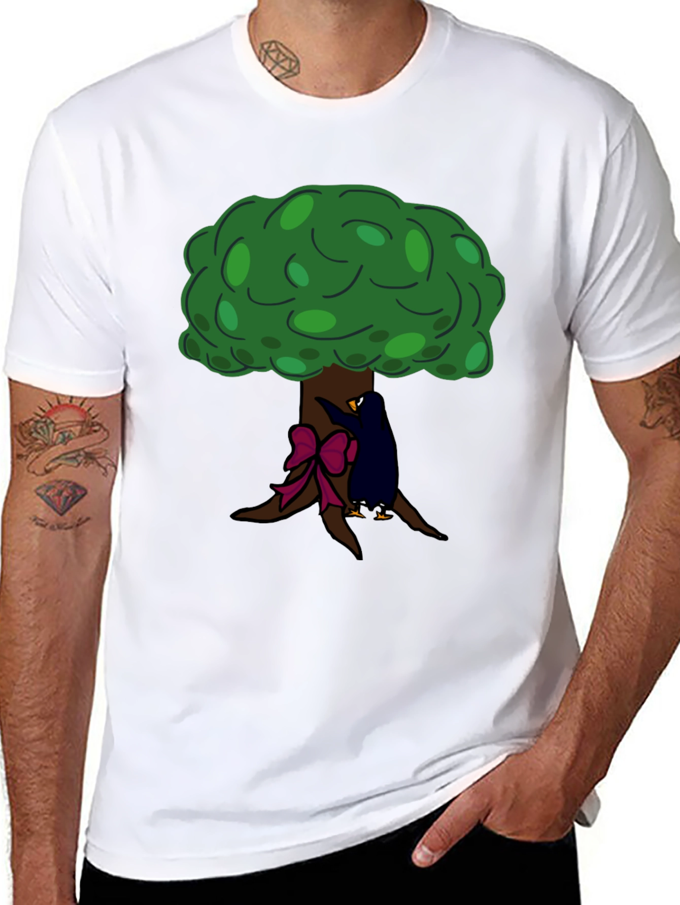 Tree Hugger Graphic Tee - Black Cotton T-Shirt
