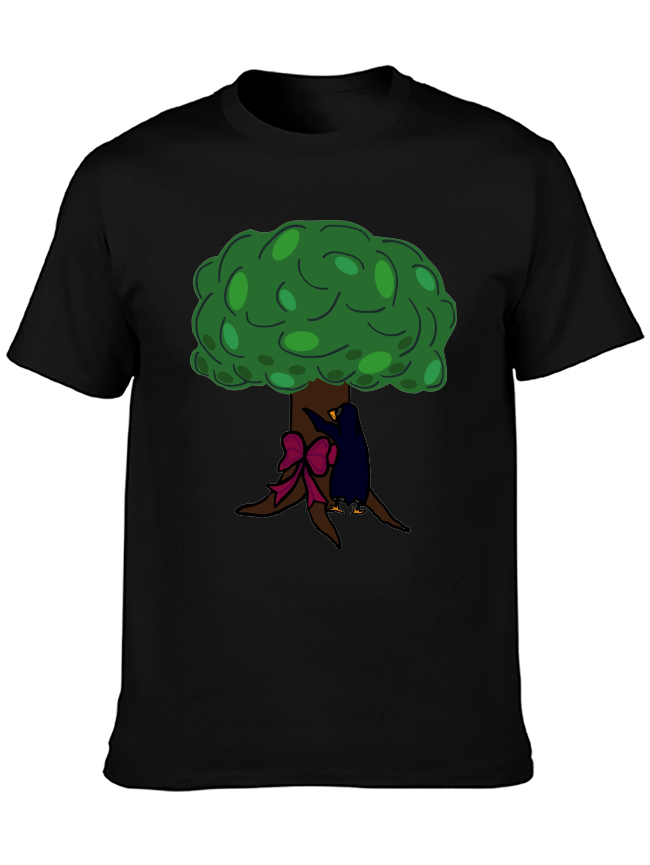 Tree Hugger Graphic Tee - Black Cotton T-Shirt