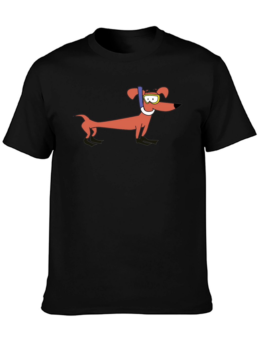 Dachshund Snorkeler Graphic T-Shirt - Unisex Black Tee