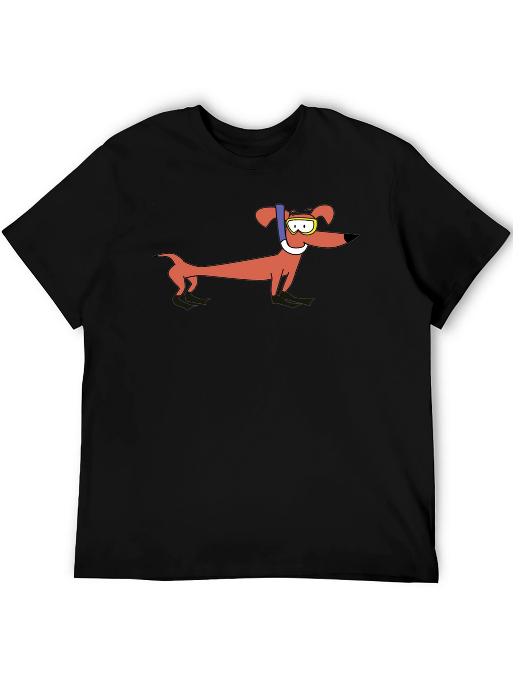 Dachshund Snorkeler Graphic T-Shirt - Unisex Black Tee