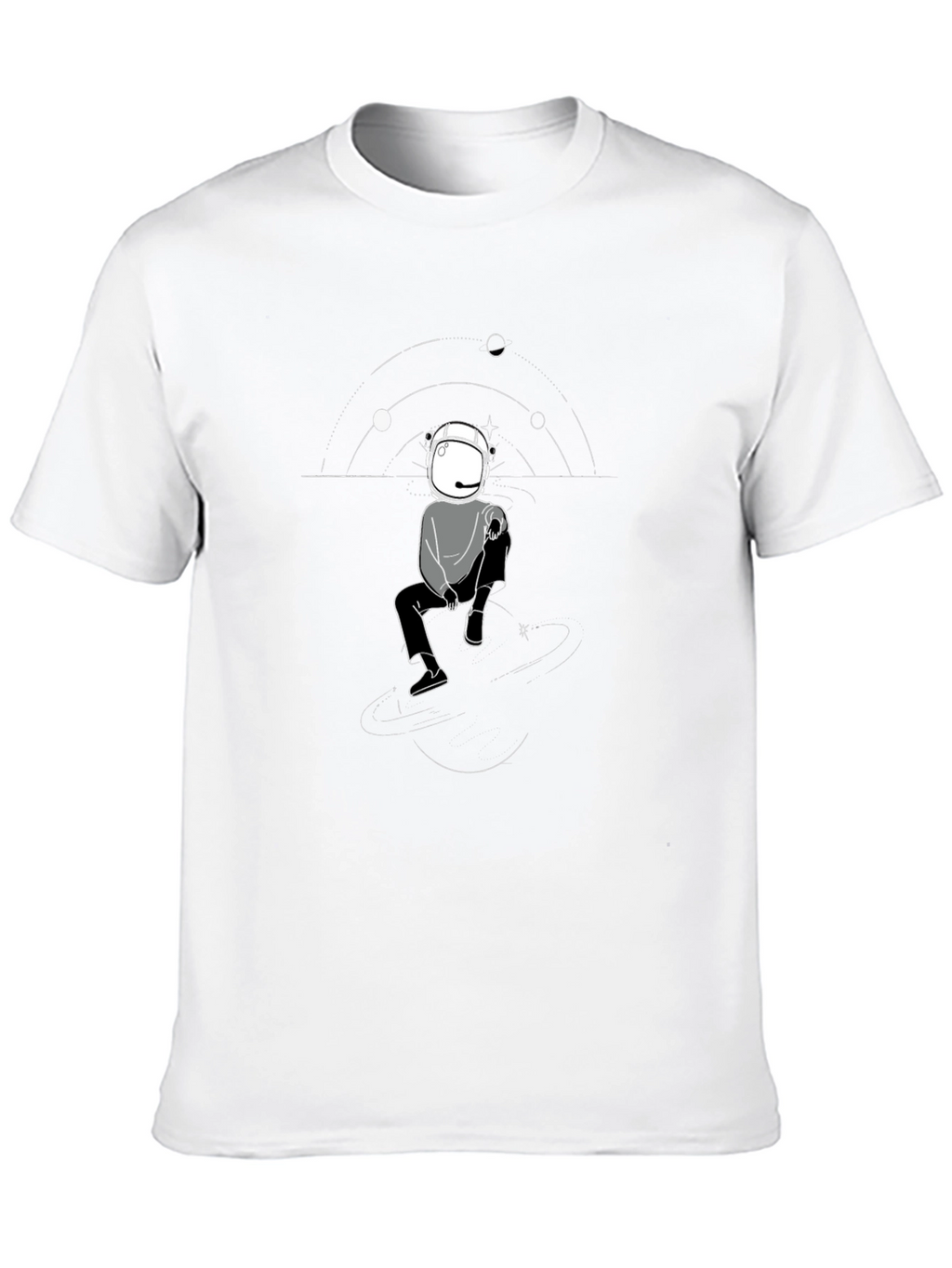 Astronaut Graphic Print Mens Black T-Shirt