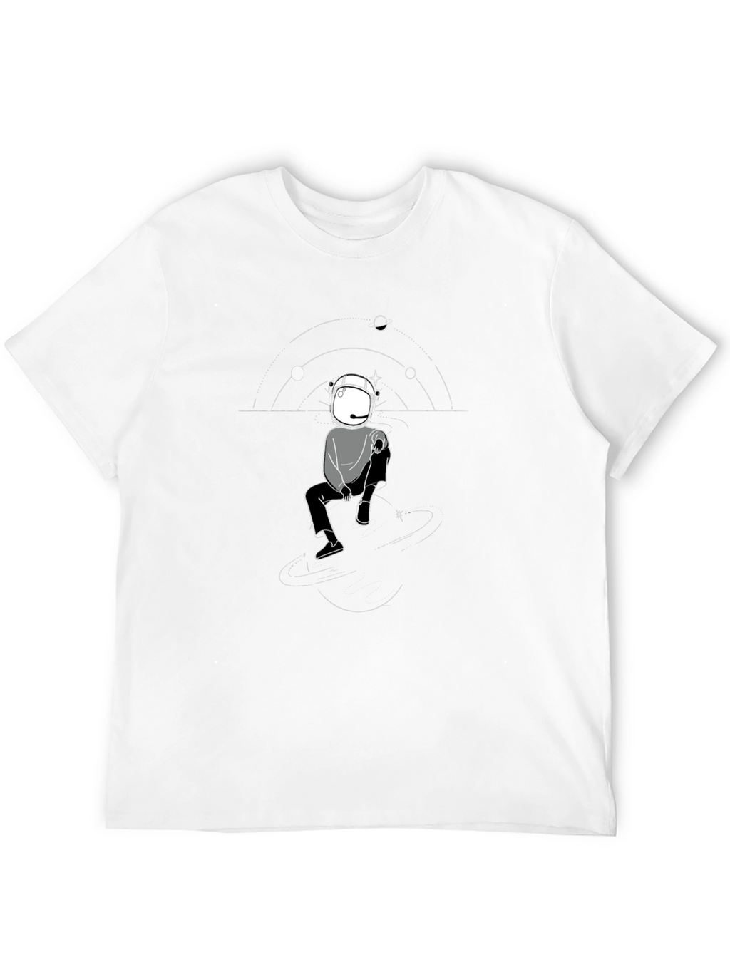 Astronaut Graphic Print Mens Black T-Shirt