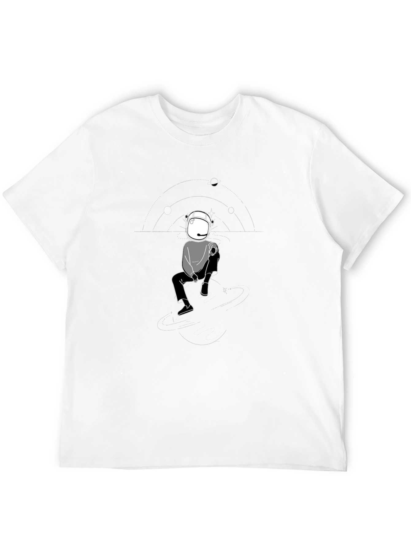 Astronaut Graphic Print Mens Black T-Shirt