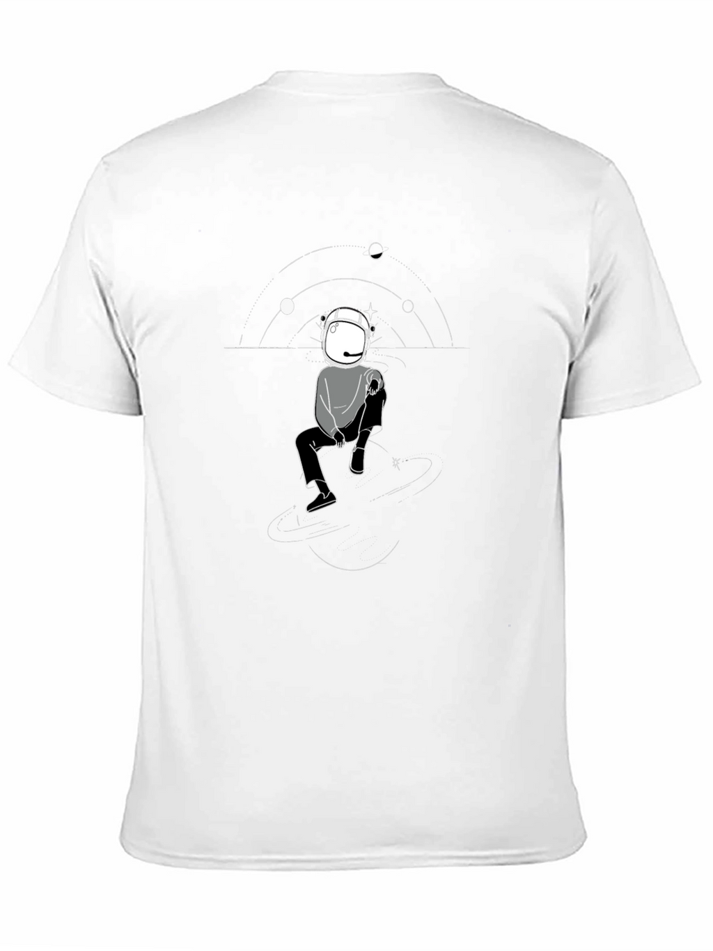 Astronaut Graphic Print Mens Black T-Shirt