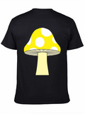 Mushroom Graphic Tee - Funky Black T-Shirt
