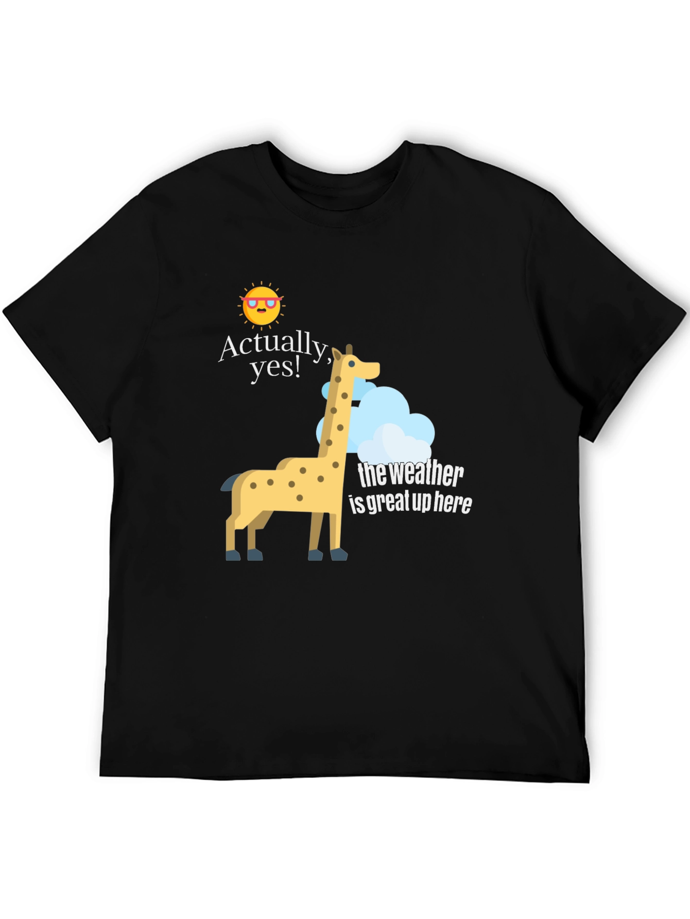 Funny Giraffe Weather Graphic T-Shirt