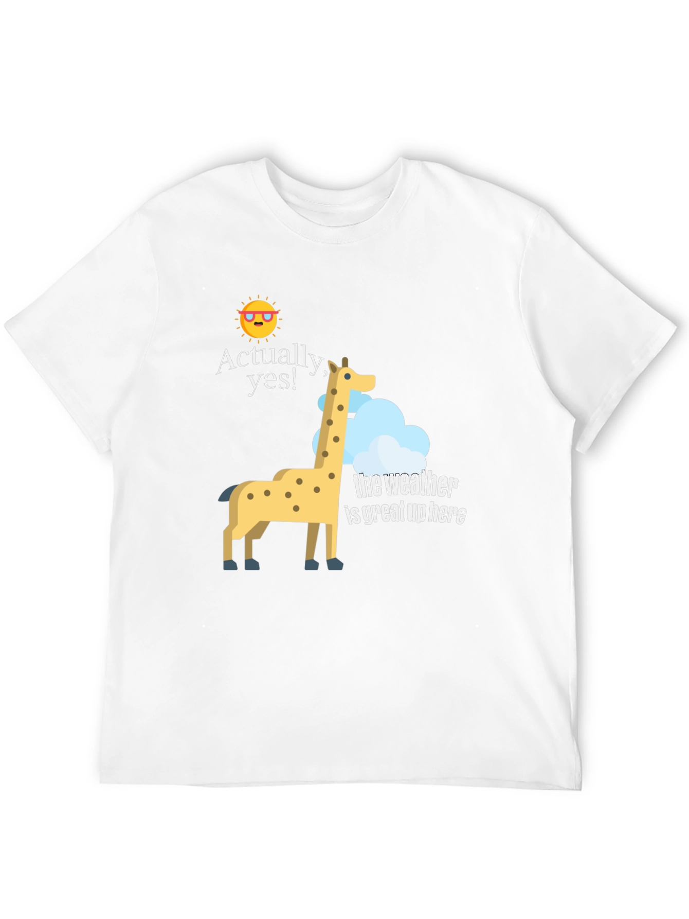 Funny Giraffe Weather Graphic T-Shirt