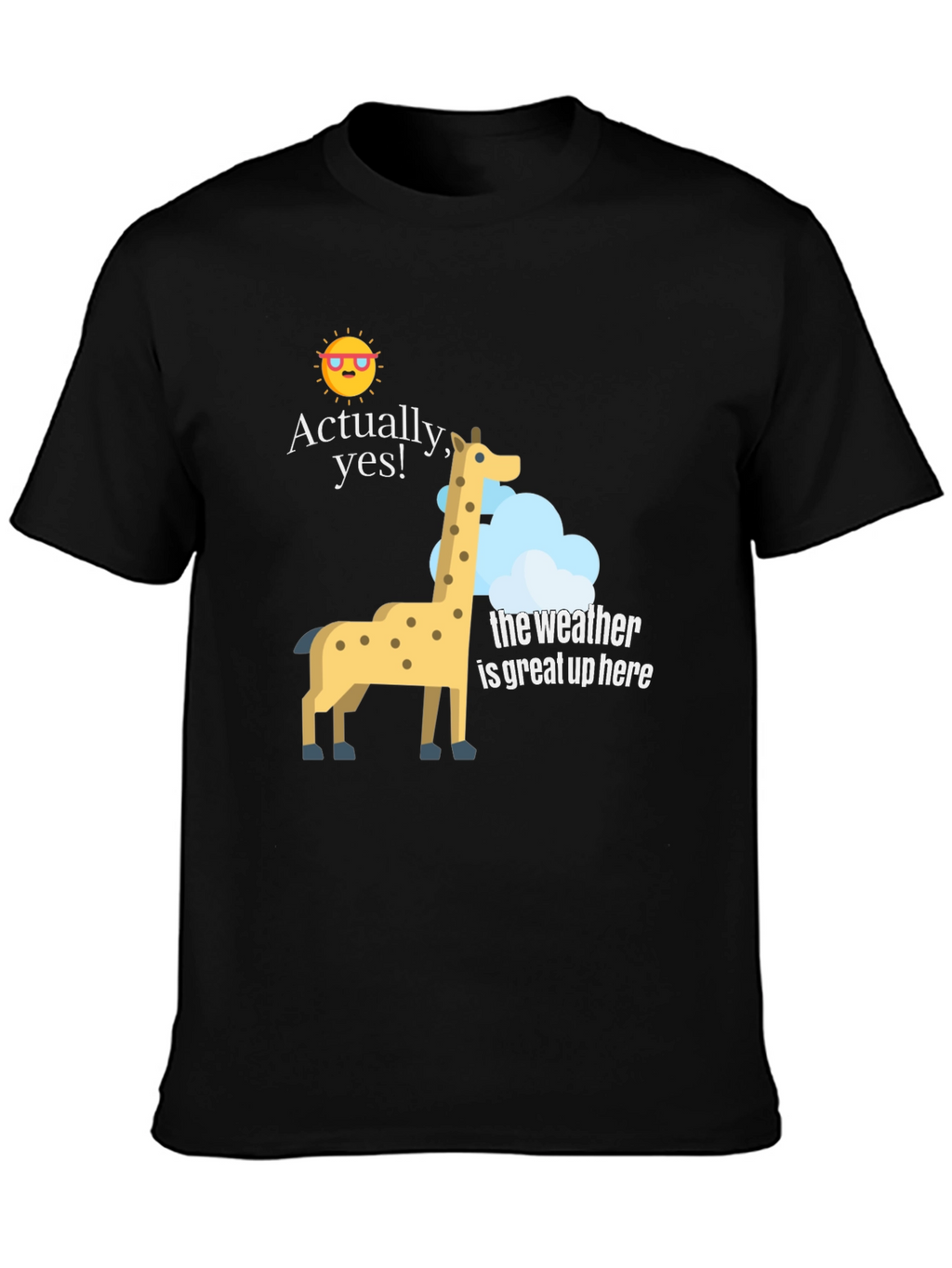 Funny Giraffe Weather Graphic T-Shirt