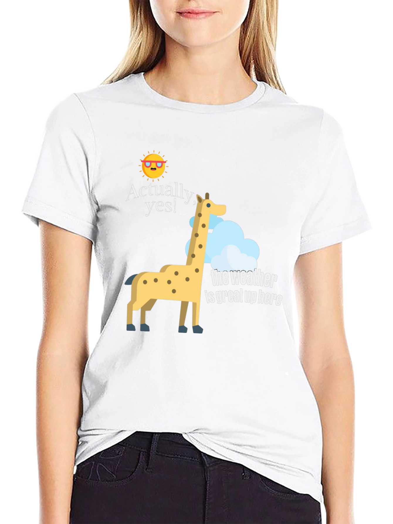 Funny Giraffe Weather Graphic T-Shirt