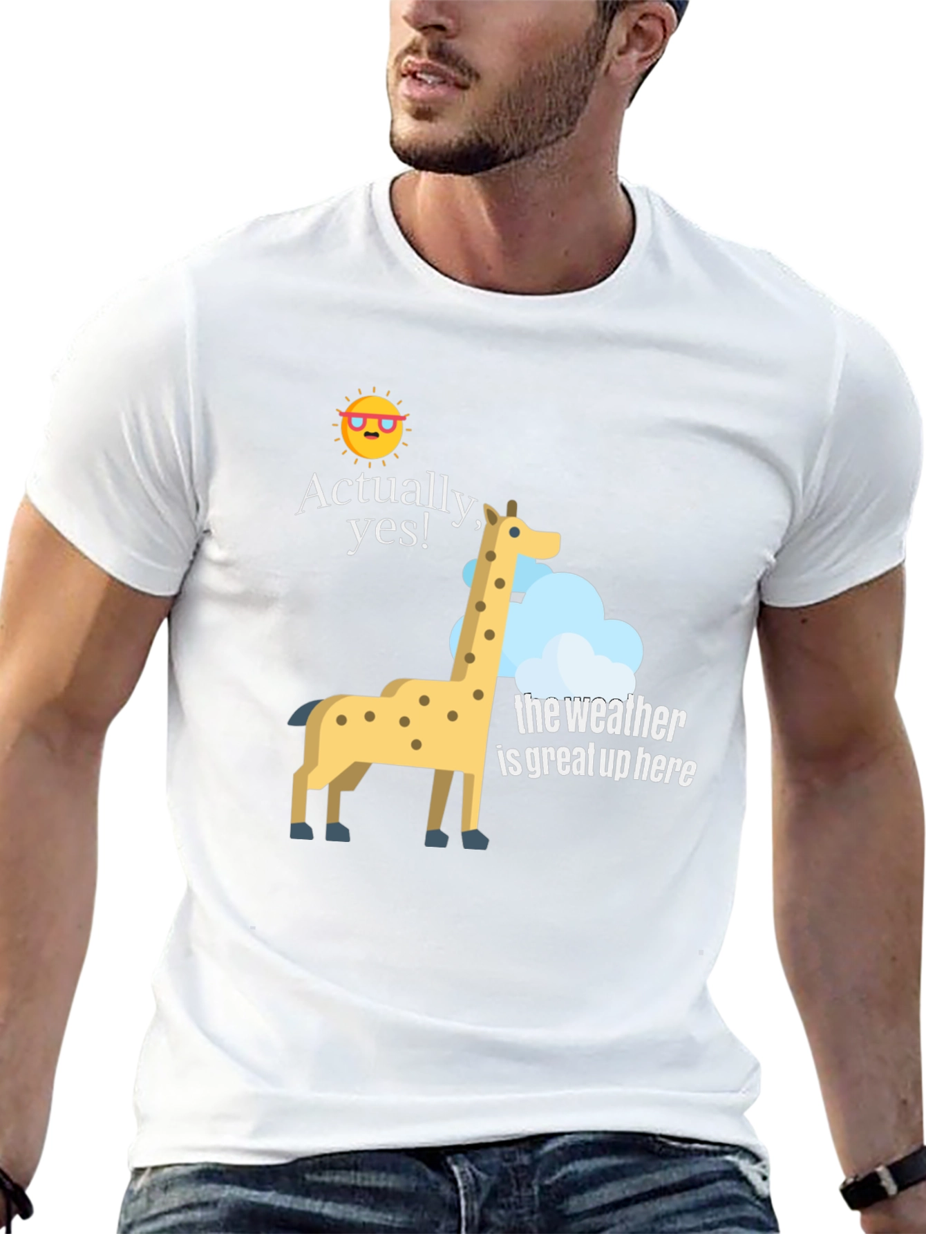 Funny Giraffe Weather Graphic T-Shirt