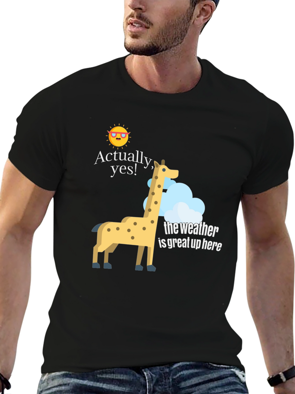 Funny Giraffe Weather Graphic T-Shirt