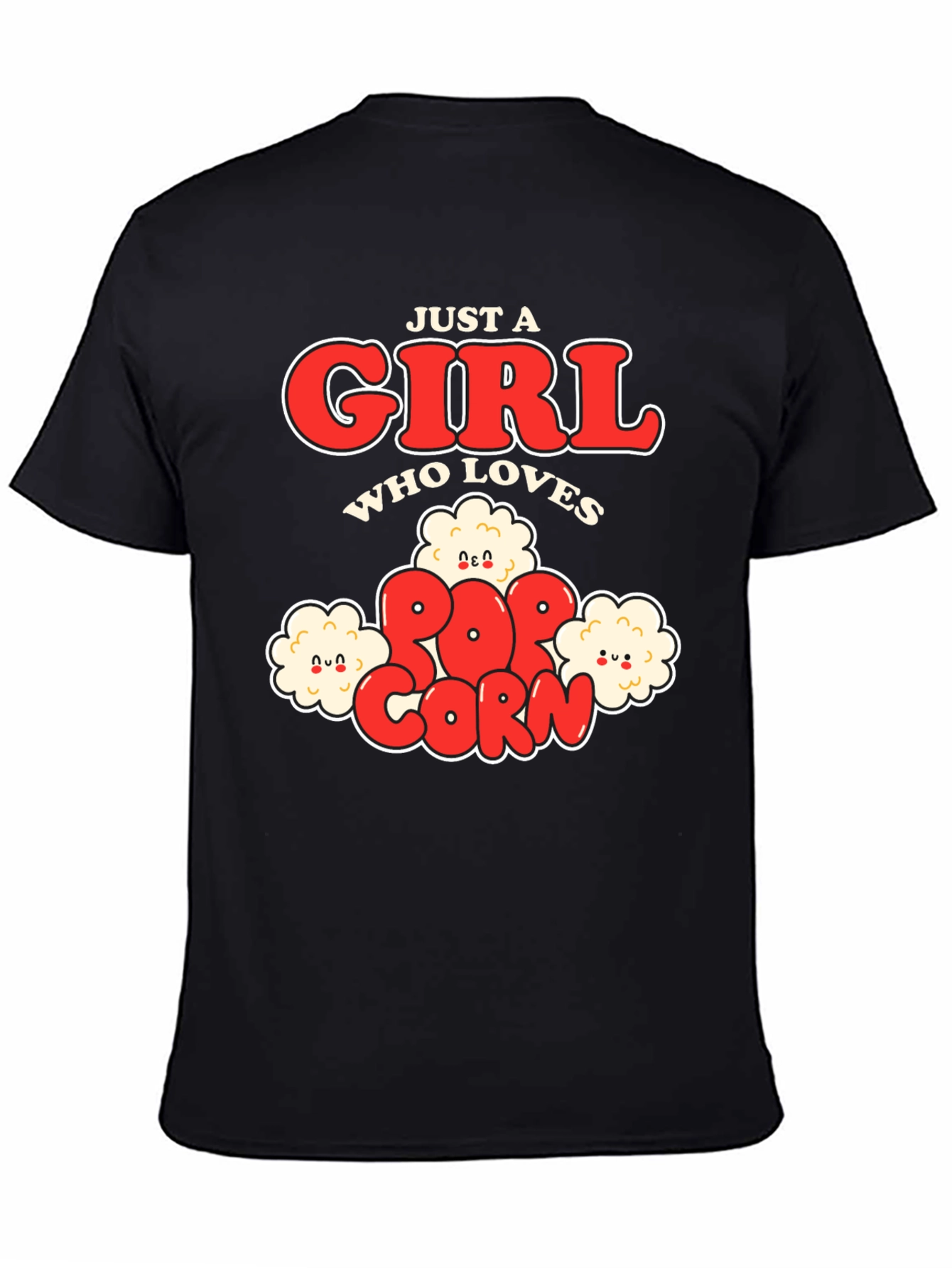 Just a Girl Who Loves Popcorn T-Shirt - Funny Foodie Tee