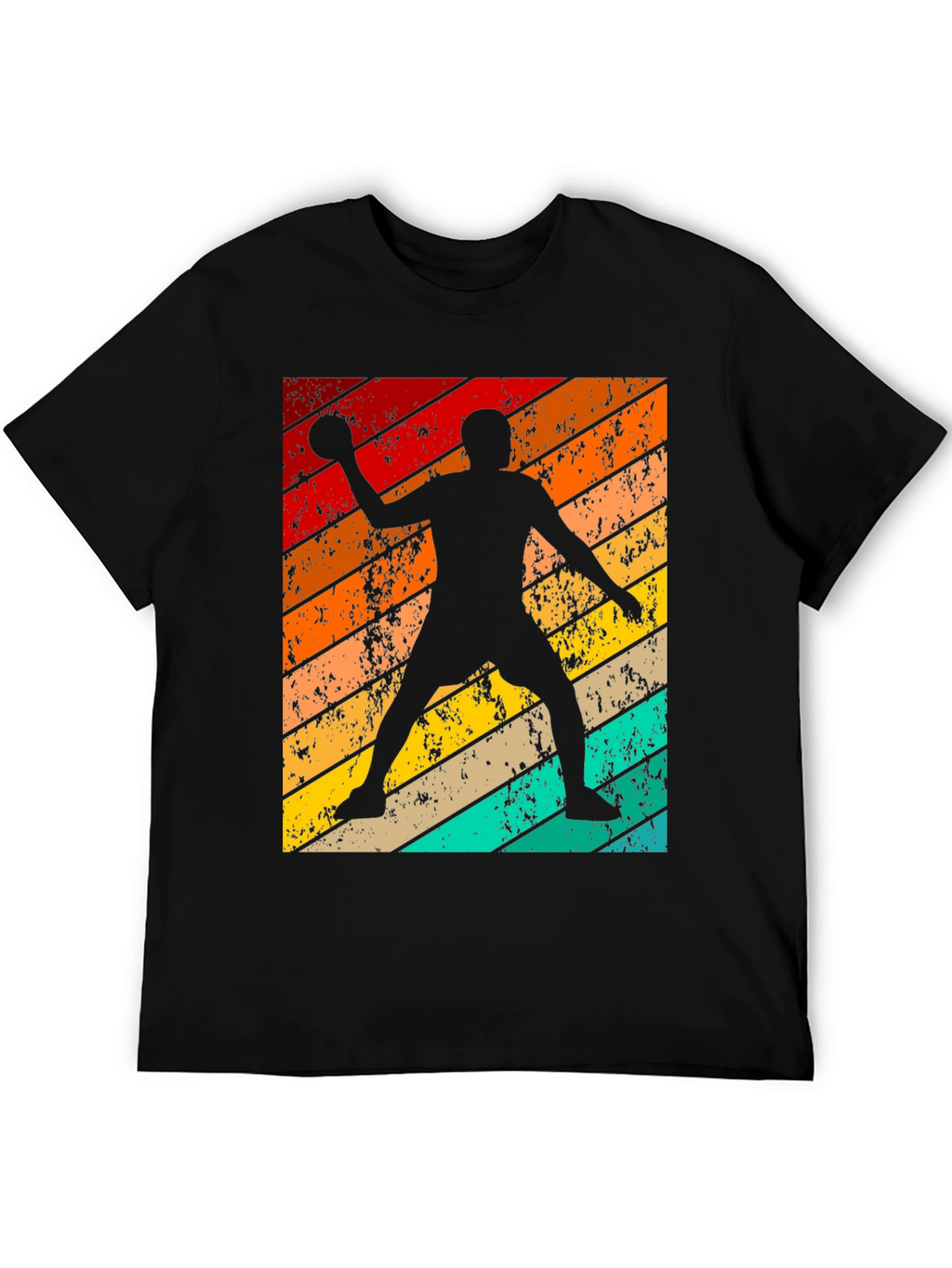 Retro Handball Player Graphic T-Shirt