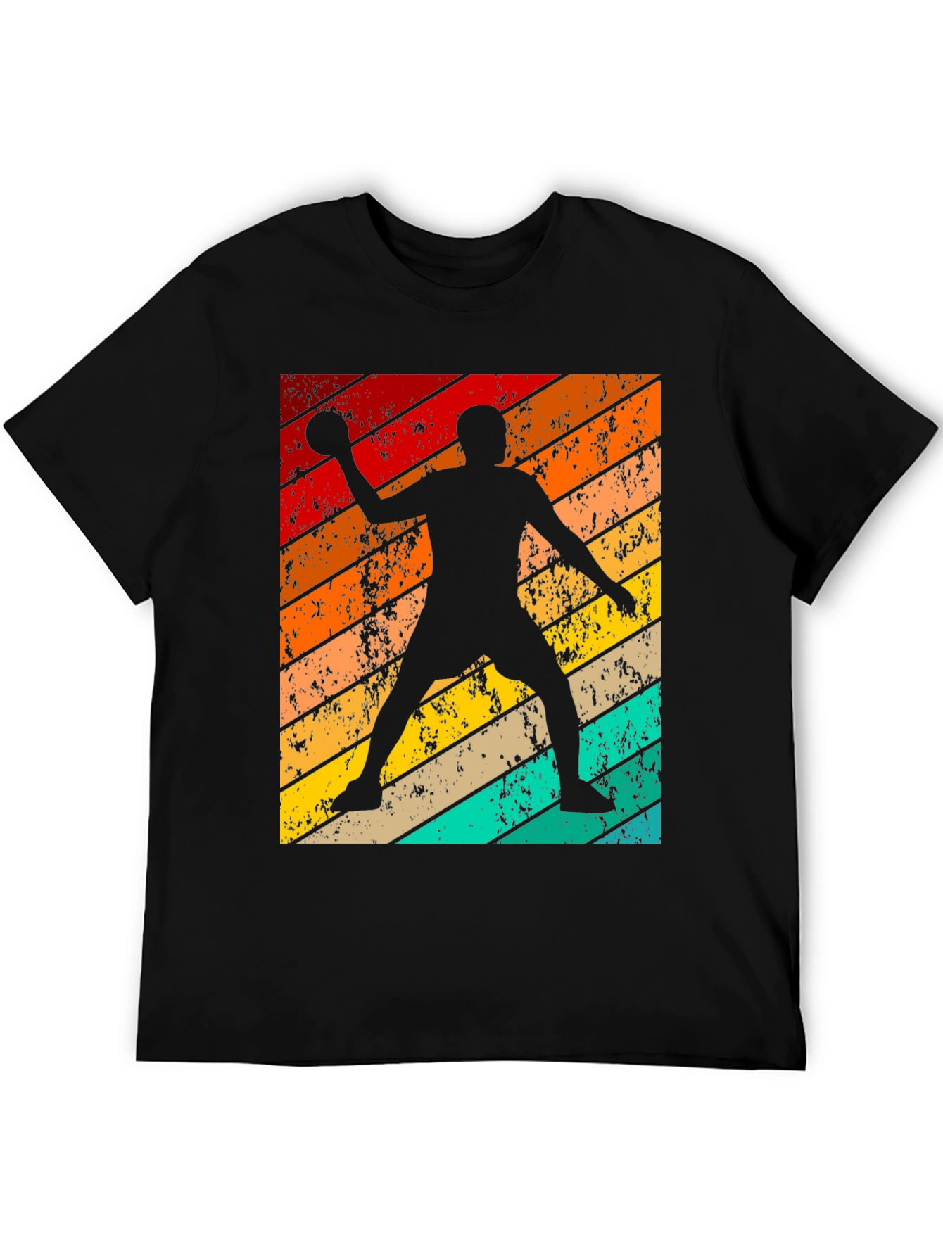 Retro Handball Player Graphic T-Shirt