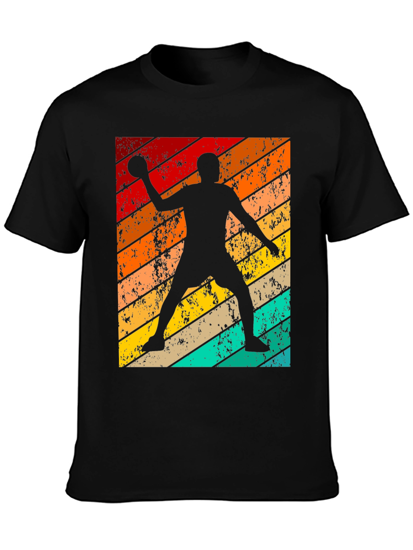 Retro Handball Player Graphic T-Shirt