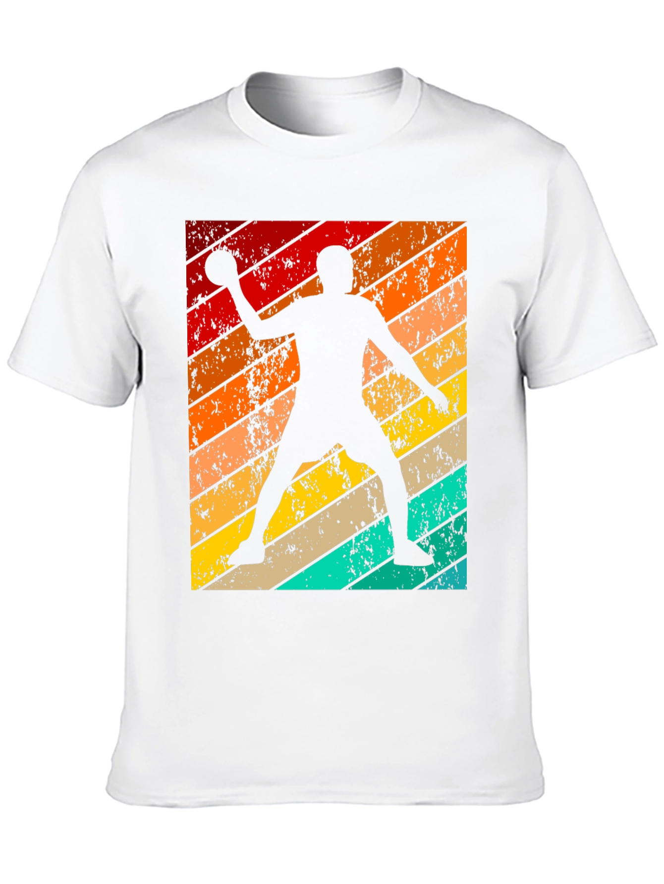 Retro Handball Player Graphic T-Shirt