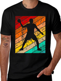 Retro Handball Player Graphic T-Shirt