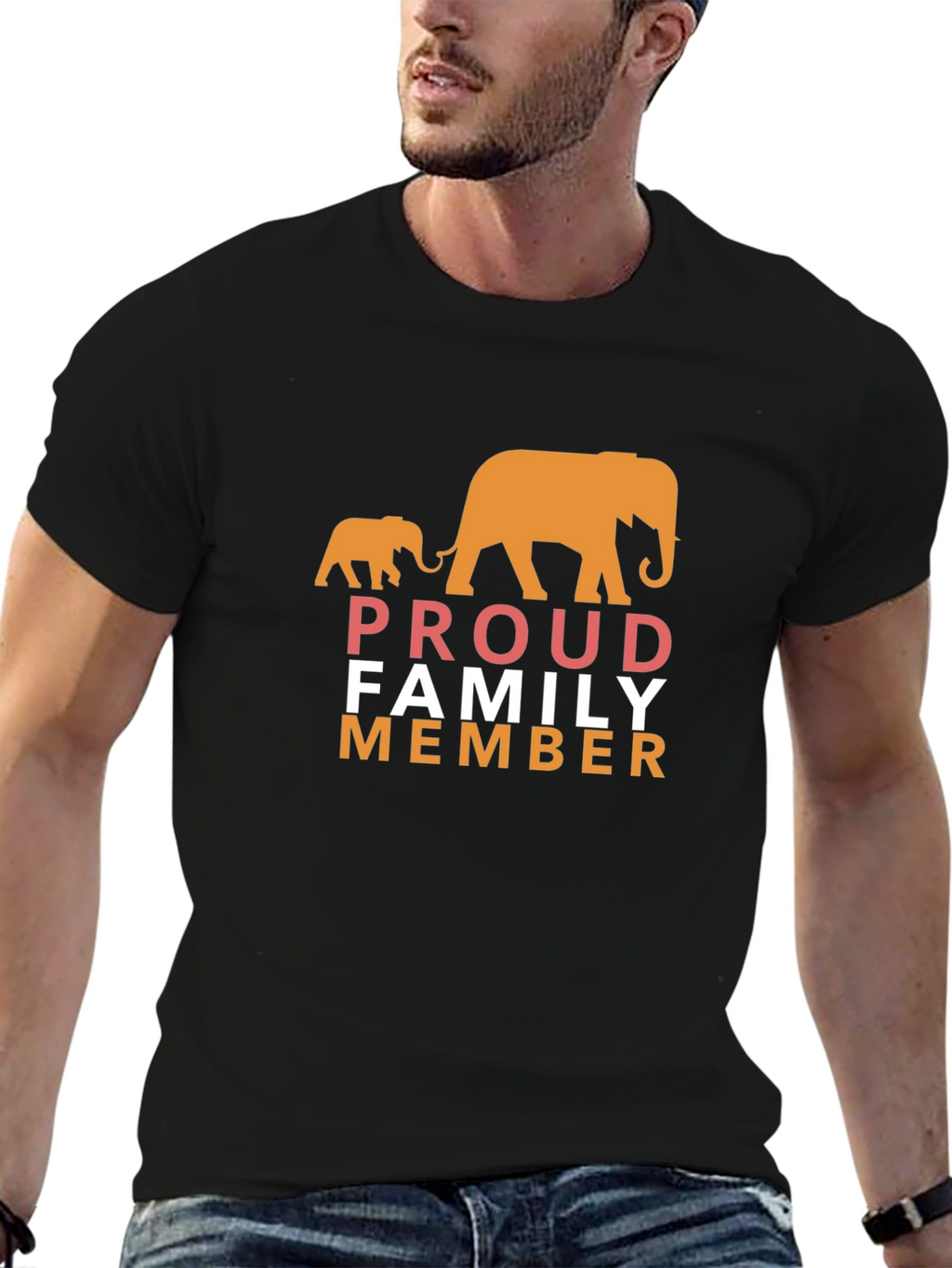 Proud Family Member Elephant Graphic T-Shirt
