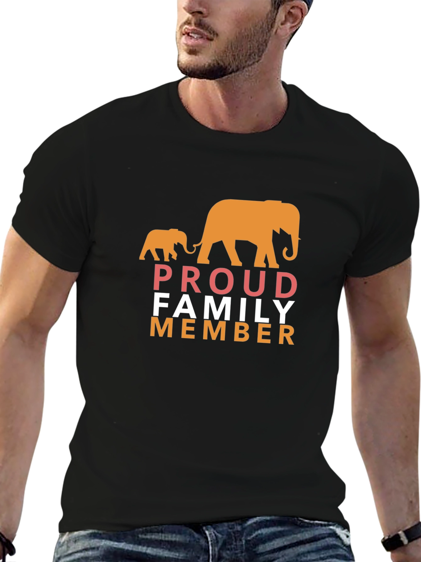 Proud Family Member Elephant Graphic T-Shirt