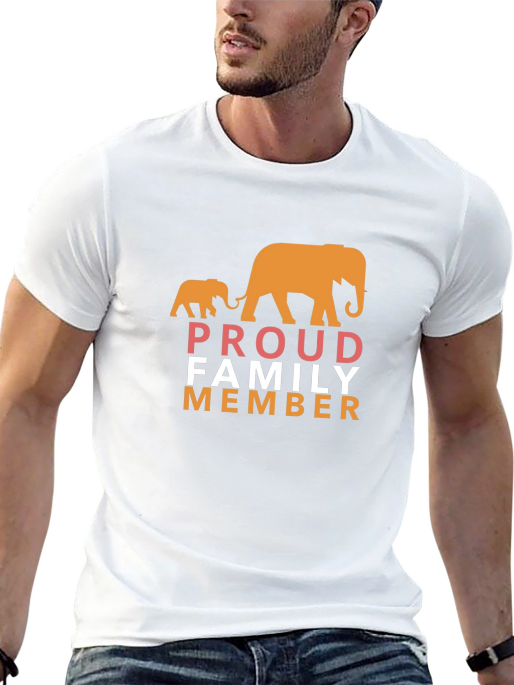 Proud Family Member Elephant Graphic T-Shirt