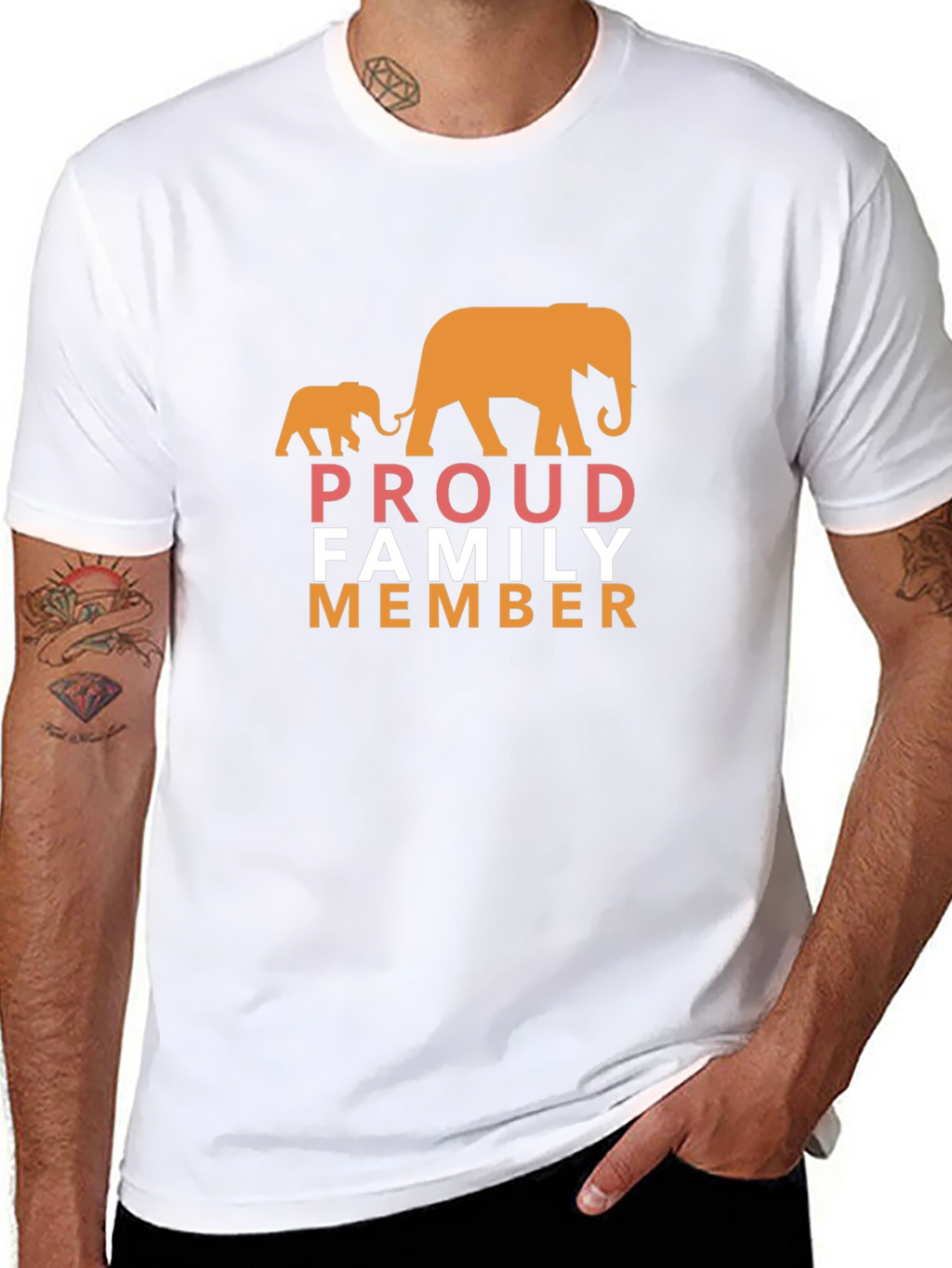 Proud Family Member Elephant Graphic T-Shirt