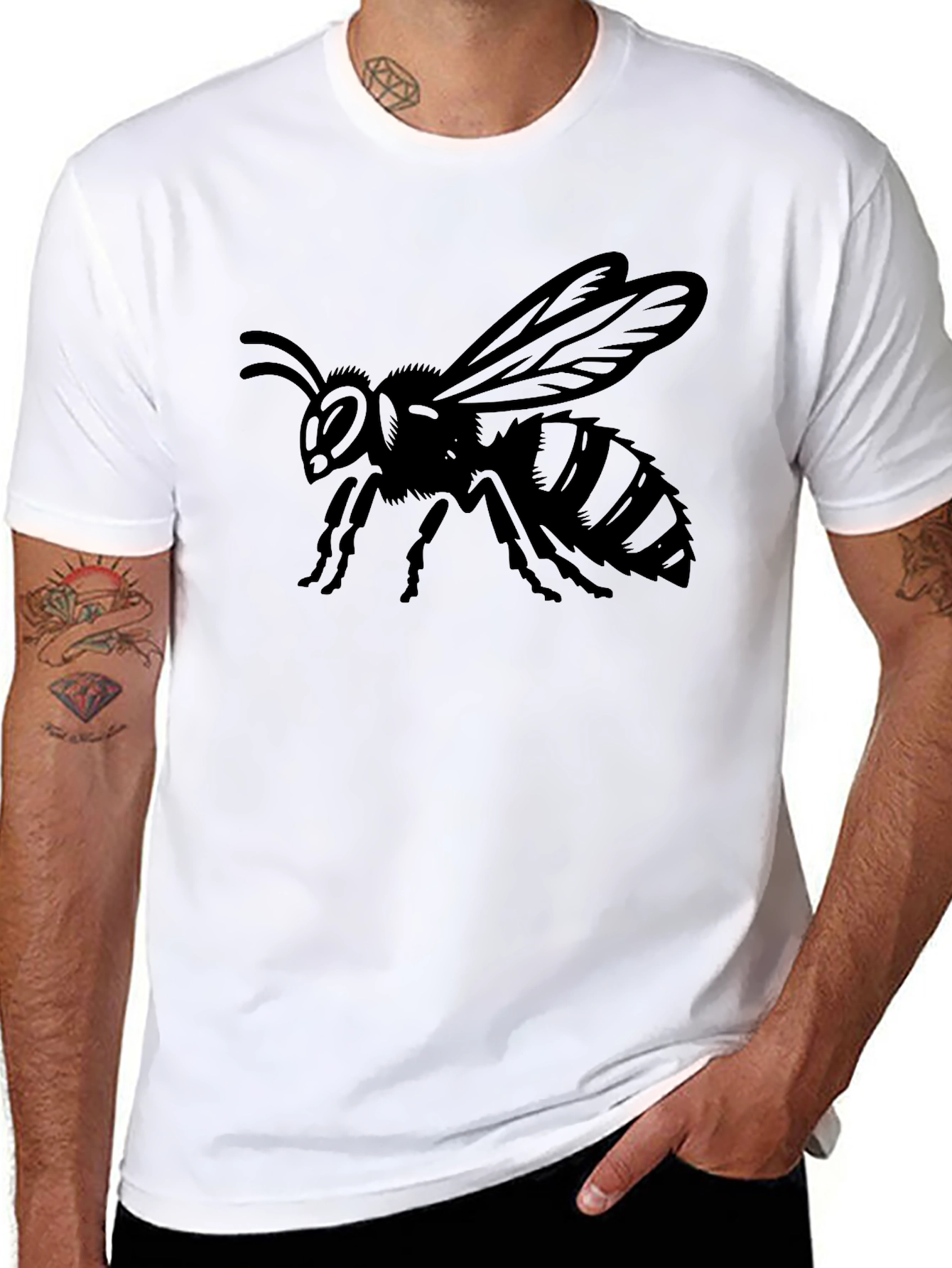 Black Bee Graphic Tee - Stylish Insect Design T-Shirt