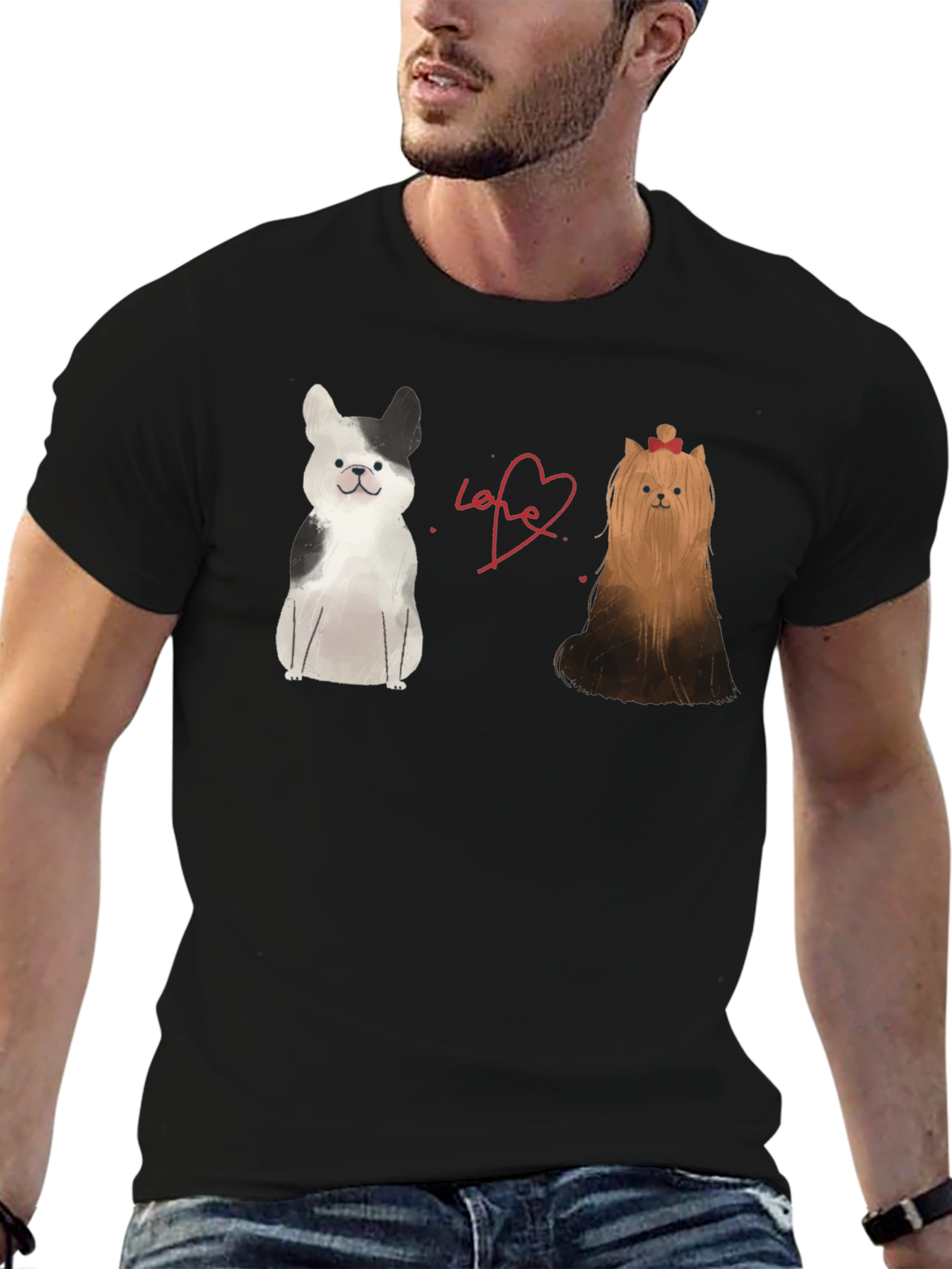Dog Lovers Tee: Boston Terrier & Yorkshire Terrier Love Shirt