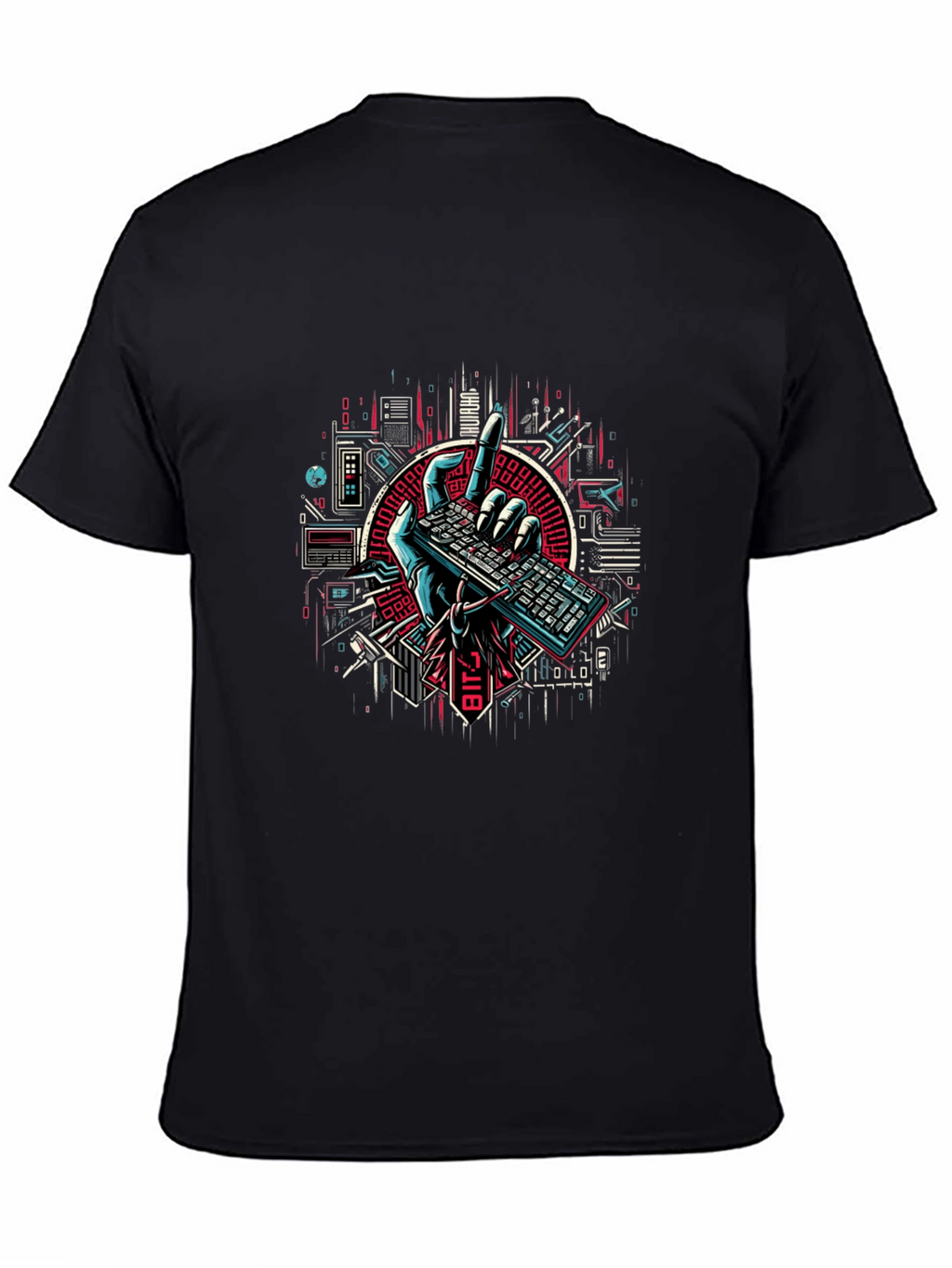 Cyberpunk Keyboard T-Shirt - Coder Style