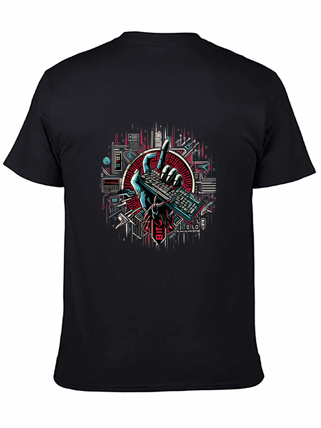 Cyberpunk Keyboard T-Shirt - Coder Style