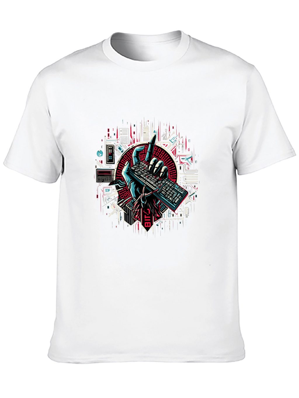Cyberpunk Keyboard T-Shirt - Coder Style