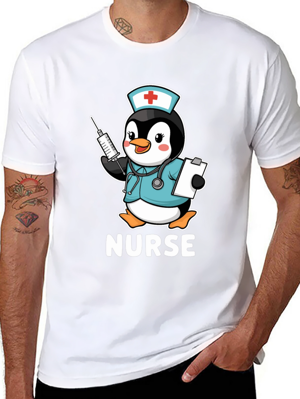 Nurse Penguin T-Shirt: Cute Medical Apparel