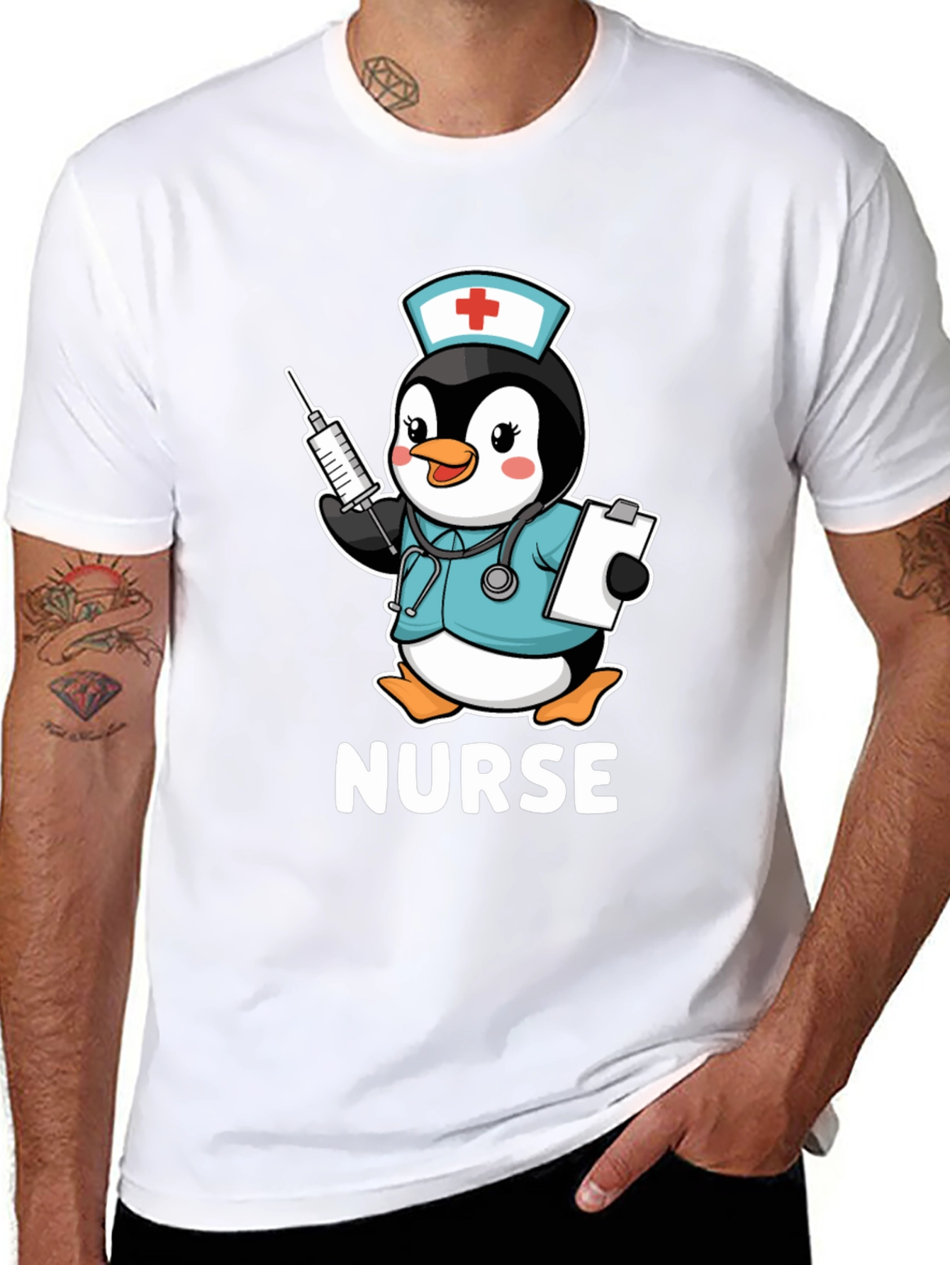 Nurse Penguin T-Shirt: Cute Medical Apparel
