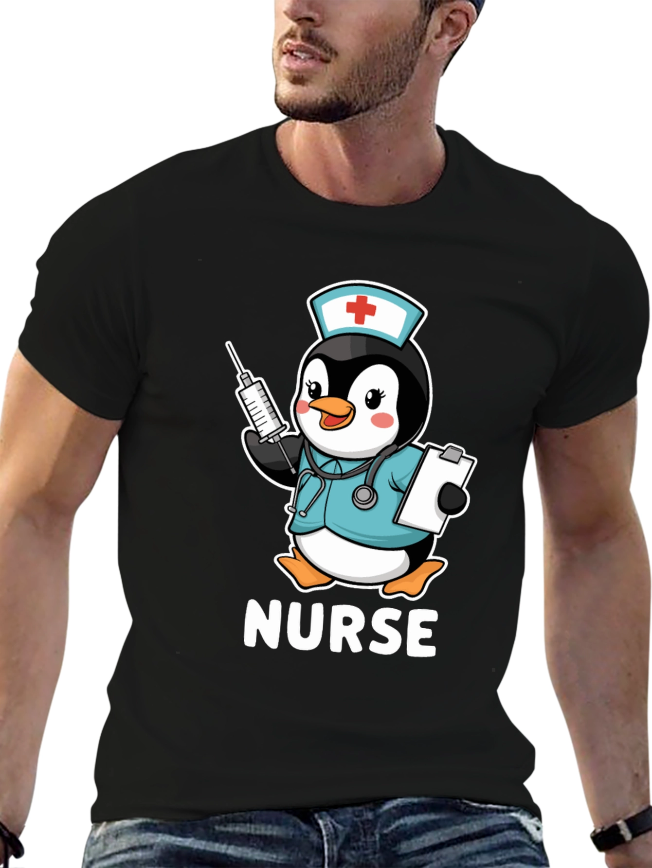 Nurse Penguin T-Shirt: Cute Medical Apparel