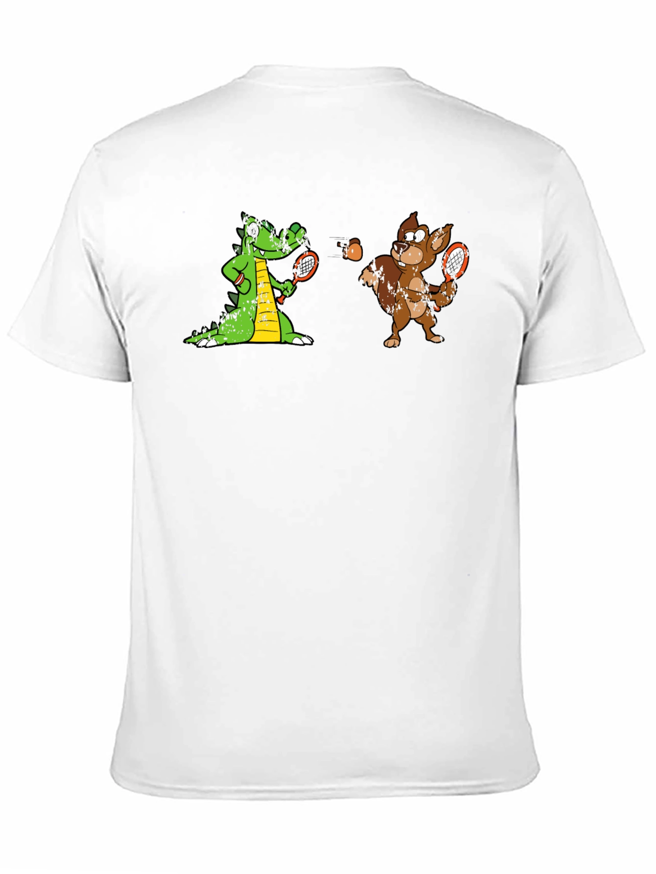 Tennis Crocodile vs Squirrel Graphic Tee