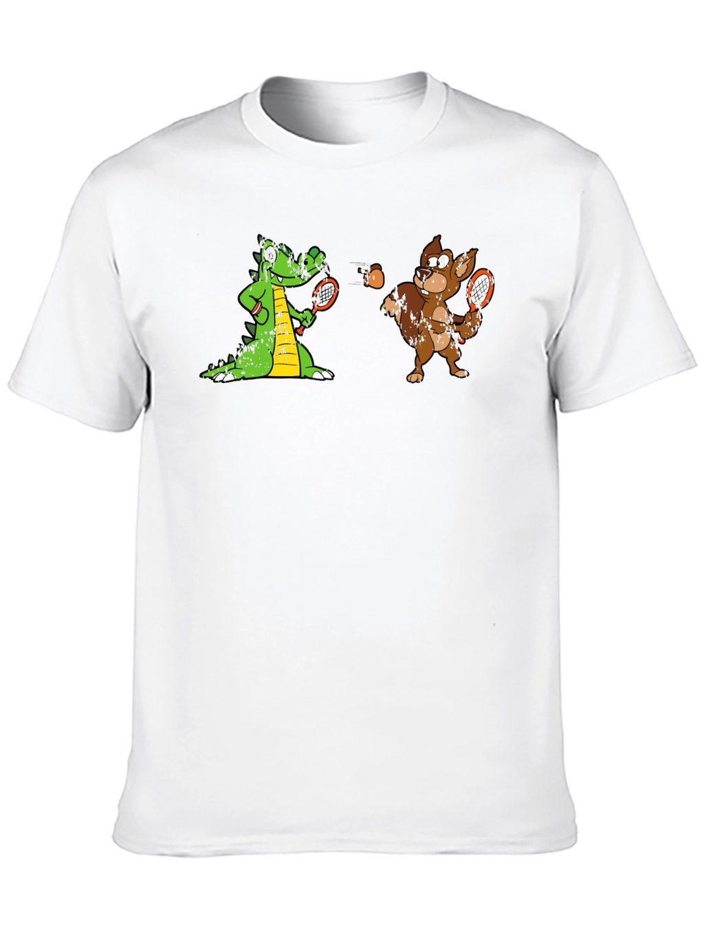 Tennis Crocodile vs Squirrel Graphic Tee