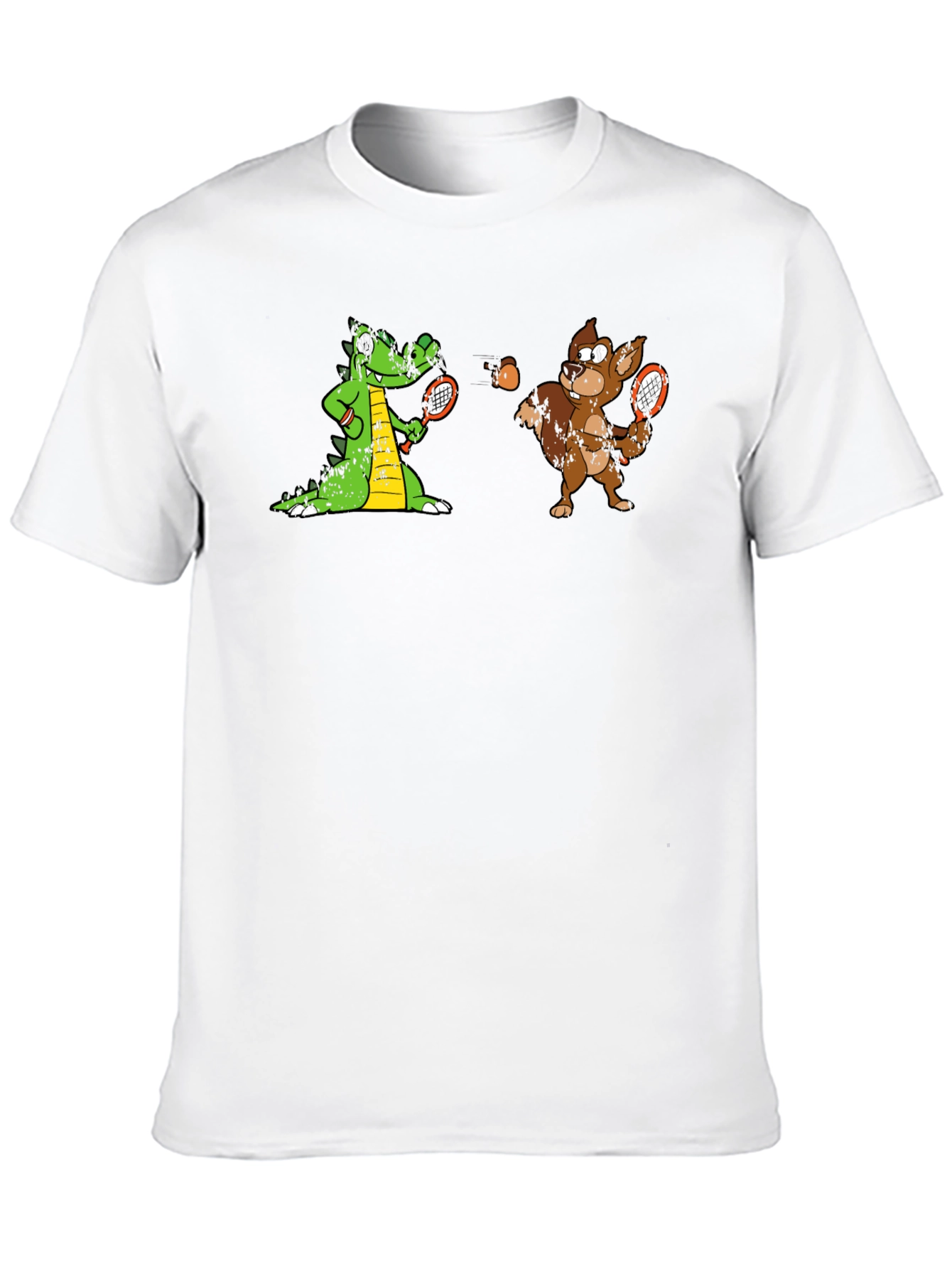 Tennis Crocodile vs Squirrel Graphic Tee