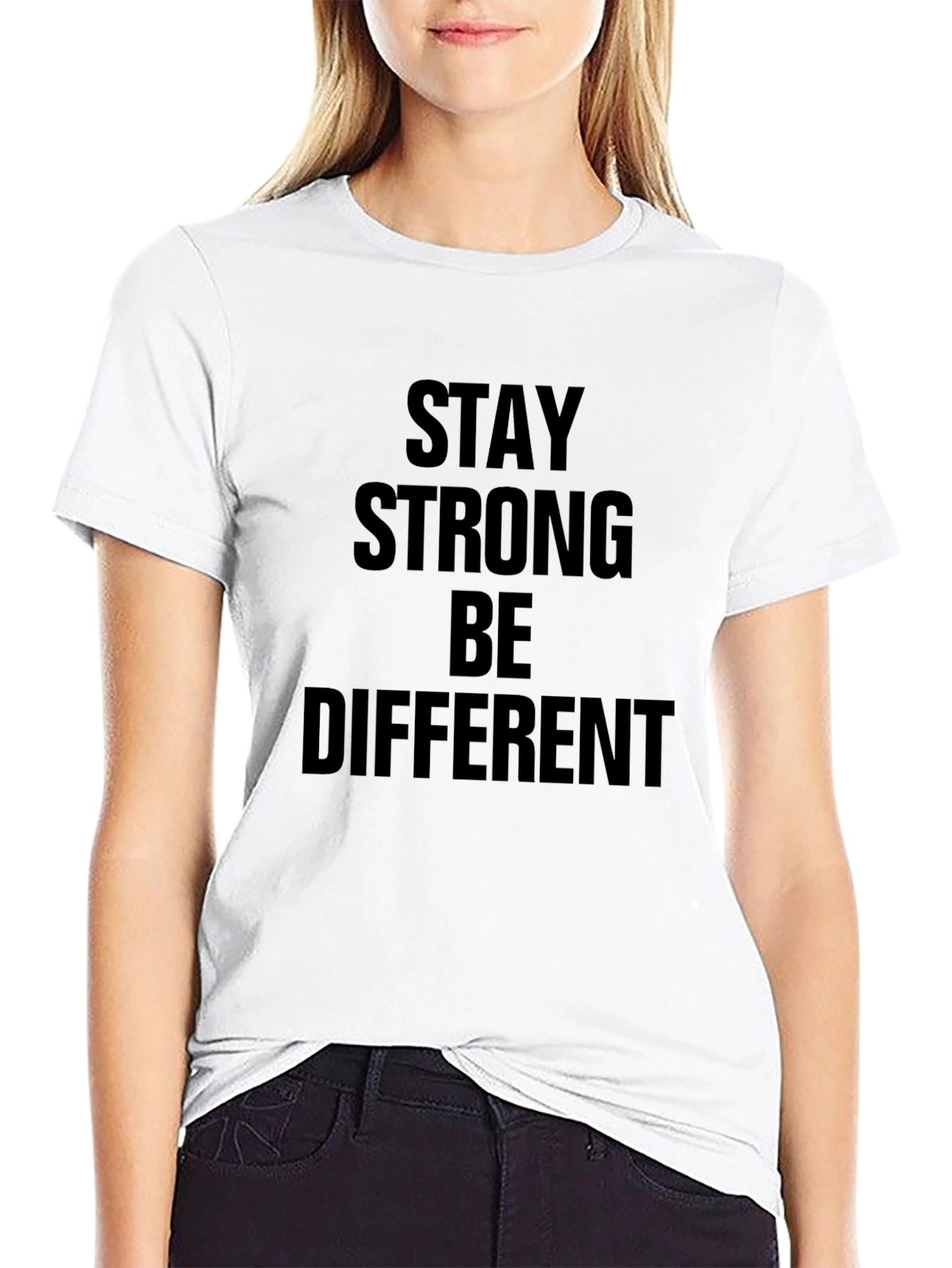 Stay Strong Tee: Bold Statement Black T-Shirt