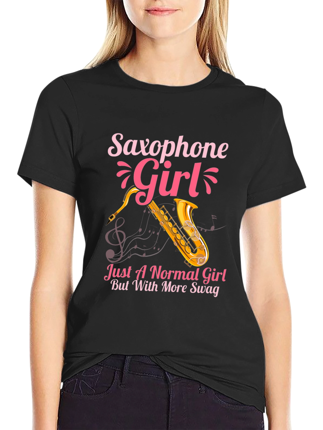 Saxophone Girl Swag T-Shirt