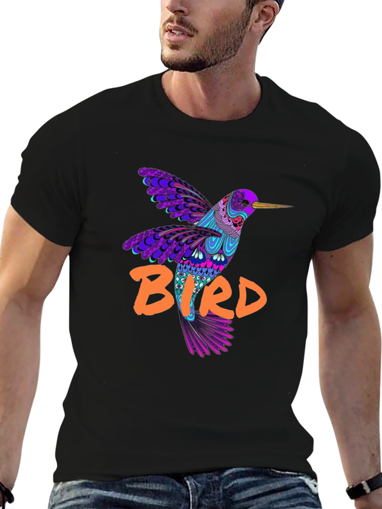 Psychedelic Hummingbird Graphic Tee - Unique Bird Lover Gift
