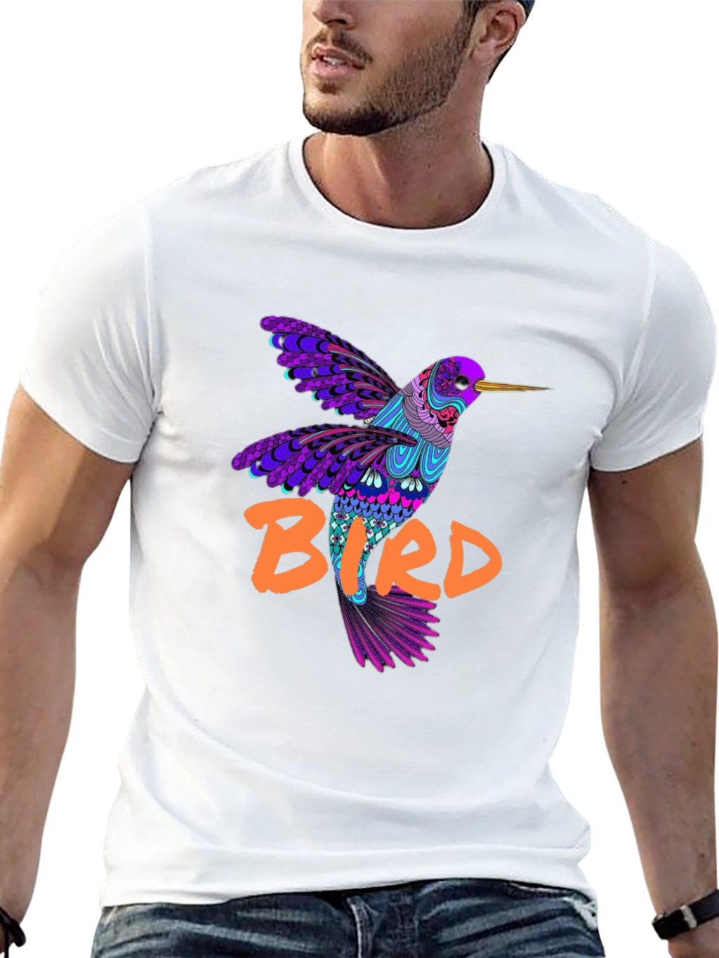 Psychedelic Hummingbird Graphic Tee - Unique Bird Lover Gift