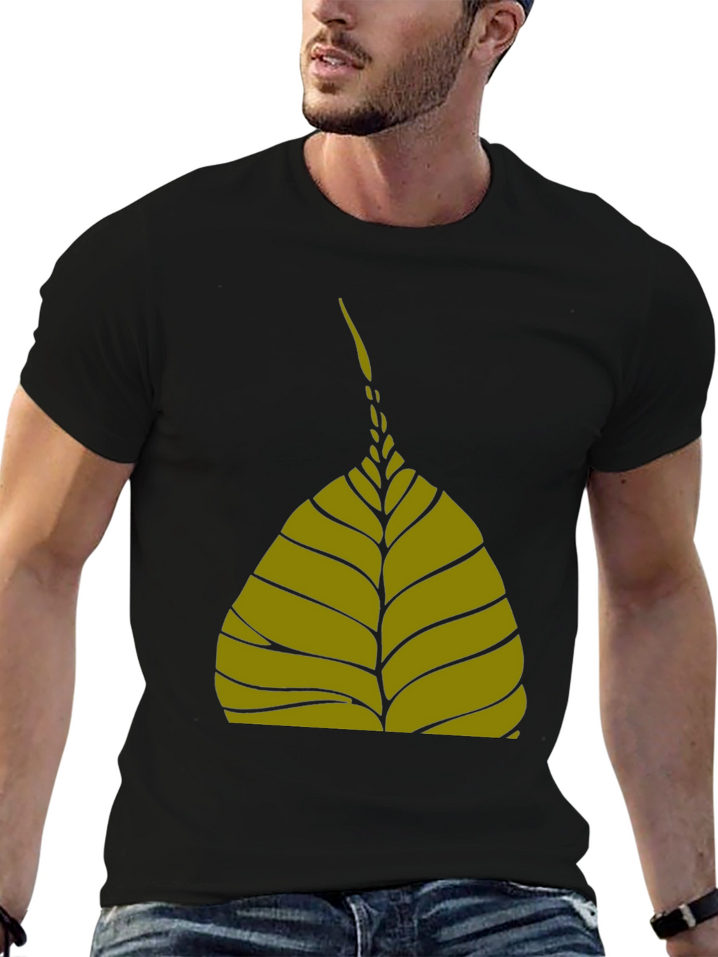 Leaf Graphic Black T-Shirt