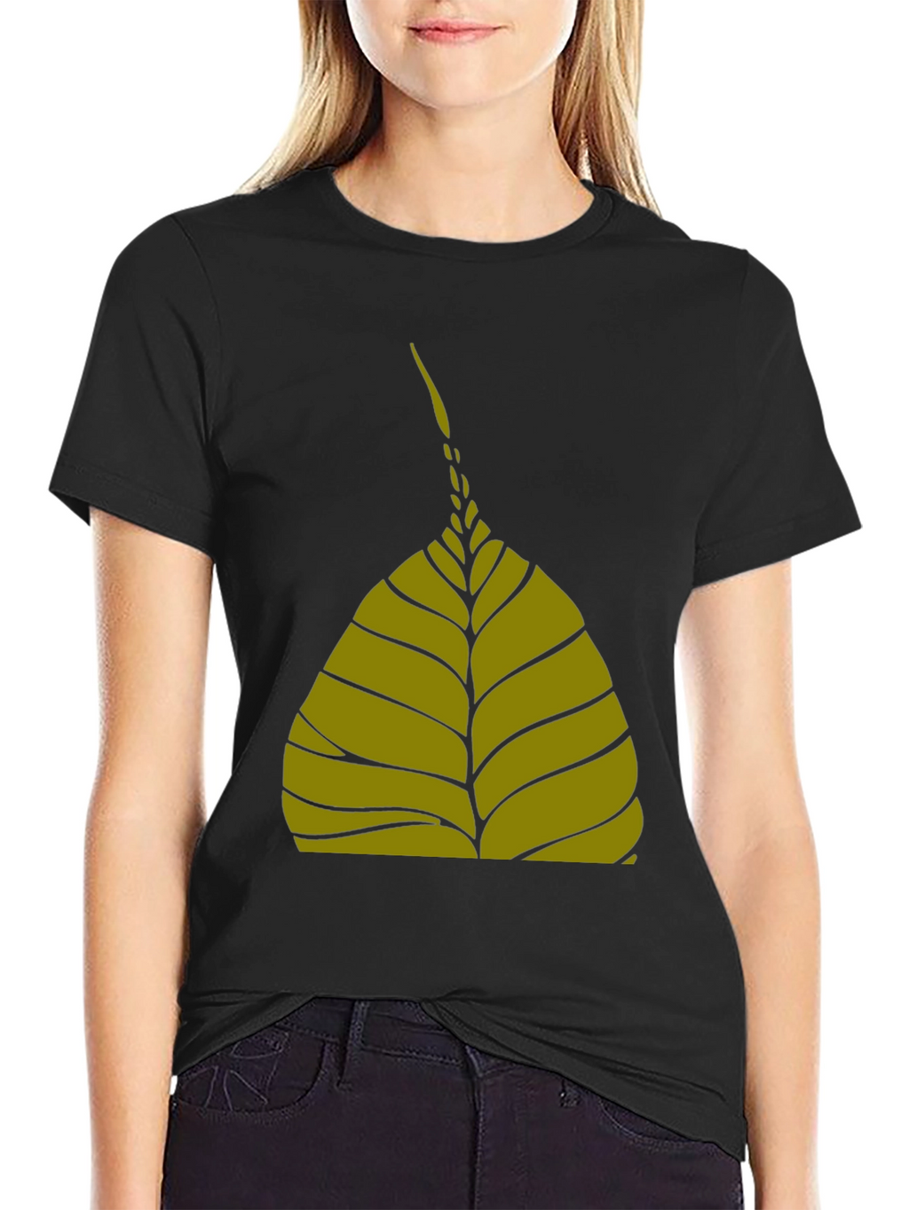 Leaf Graphic Black T-Shirt