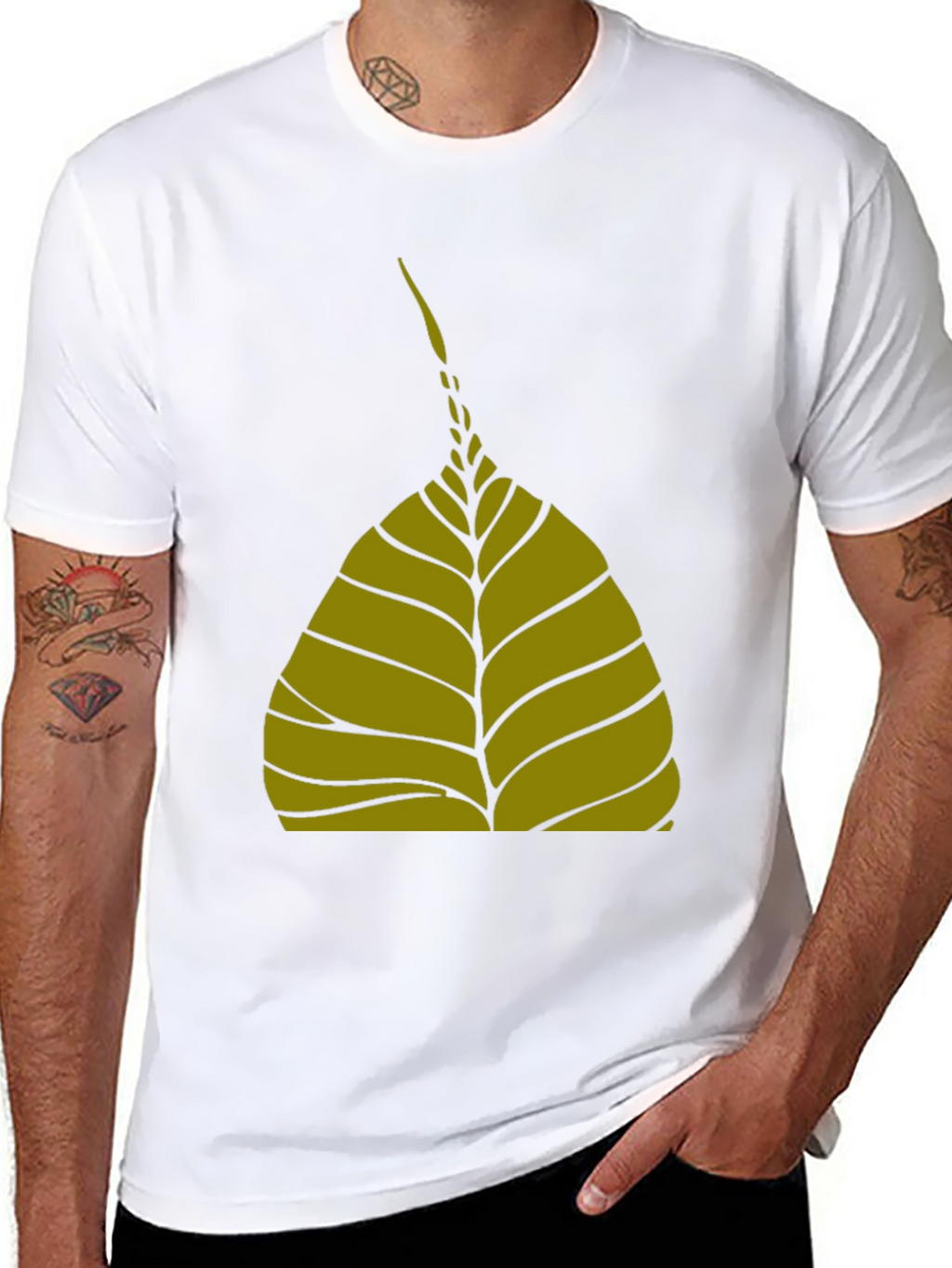 Leaf Graphic Black T-Shirt