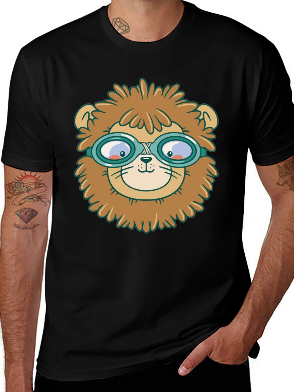 Lion Pilot T-Shirt - Whimsical Graphic Tee