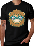 Lion Pilot T-Shirt - Whimsical Graphic Tee
