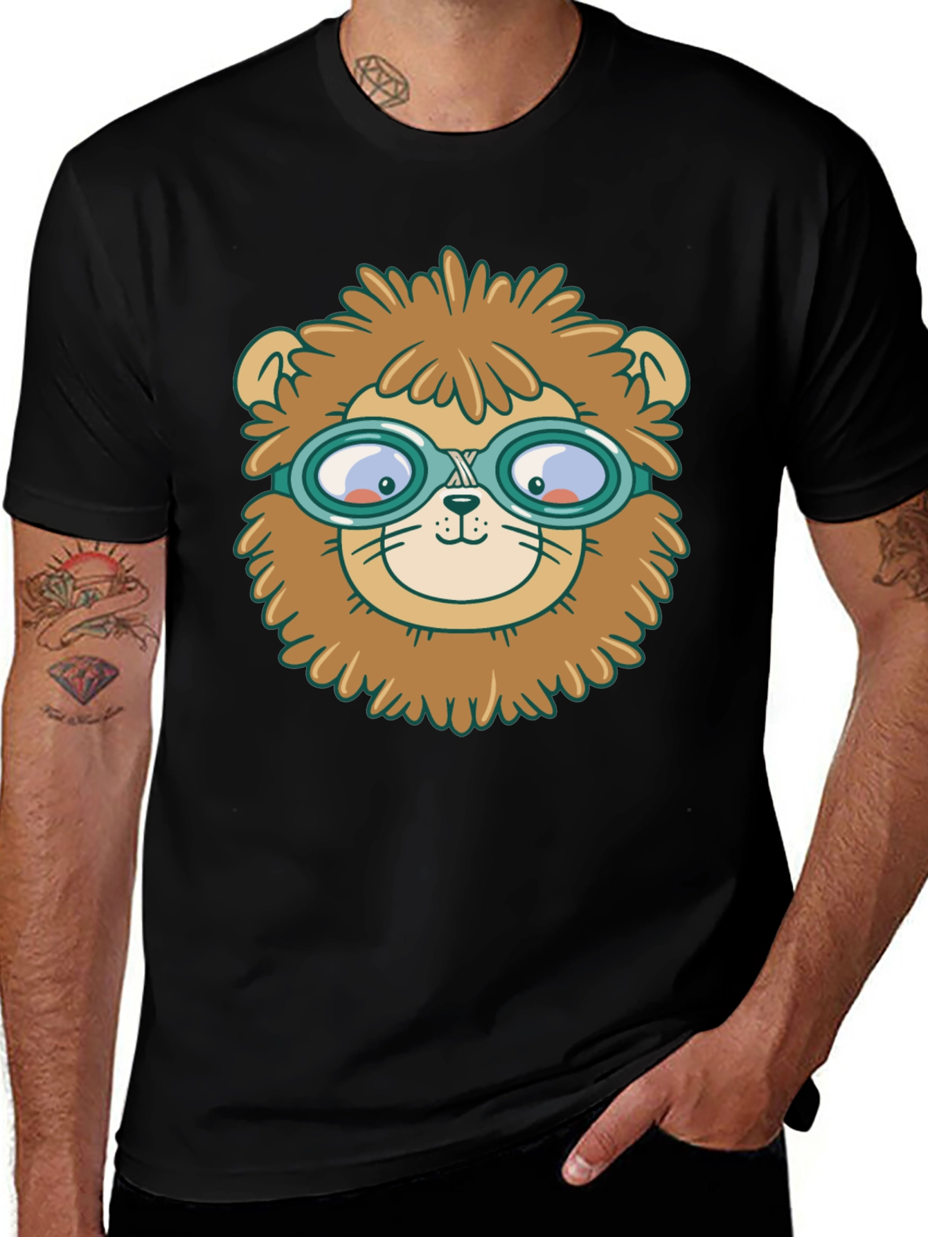 Lion Pilot T-Shirt - Whimsical Graphic Tee