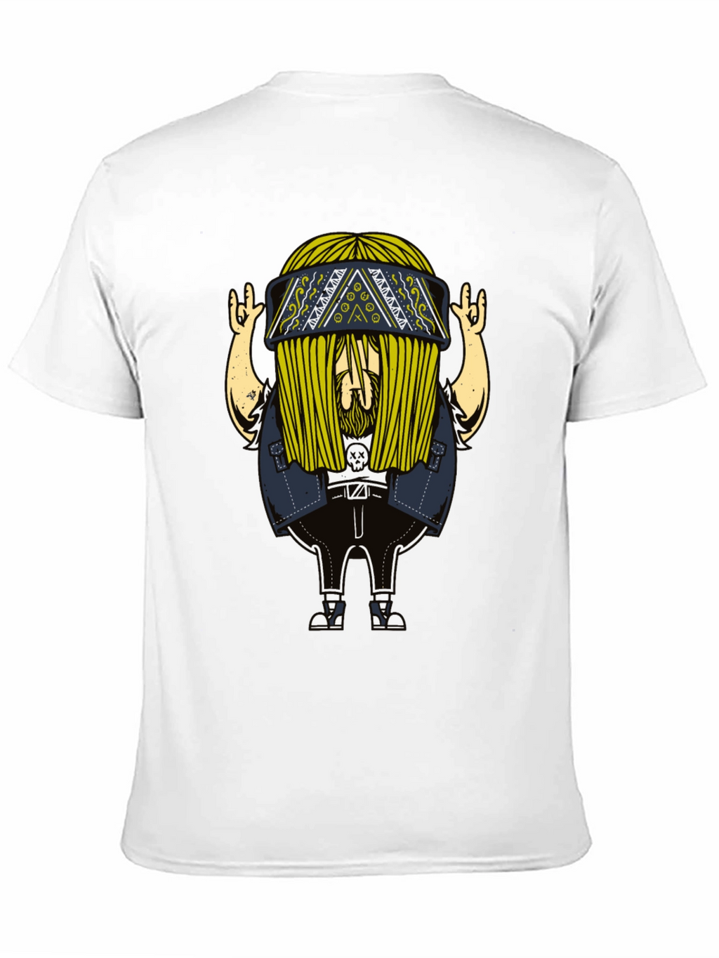 Cool Cartoon Character Print Black T-Shirt